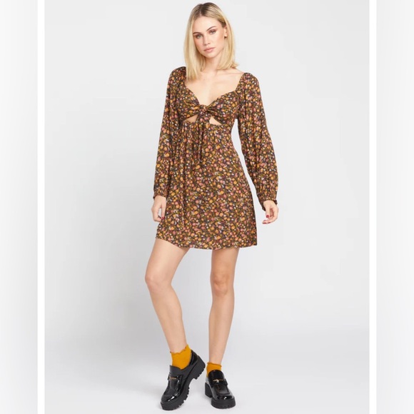 VOLCOM Blossom Binge Womens Mini Dress - Picture 1 of 12